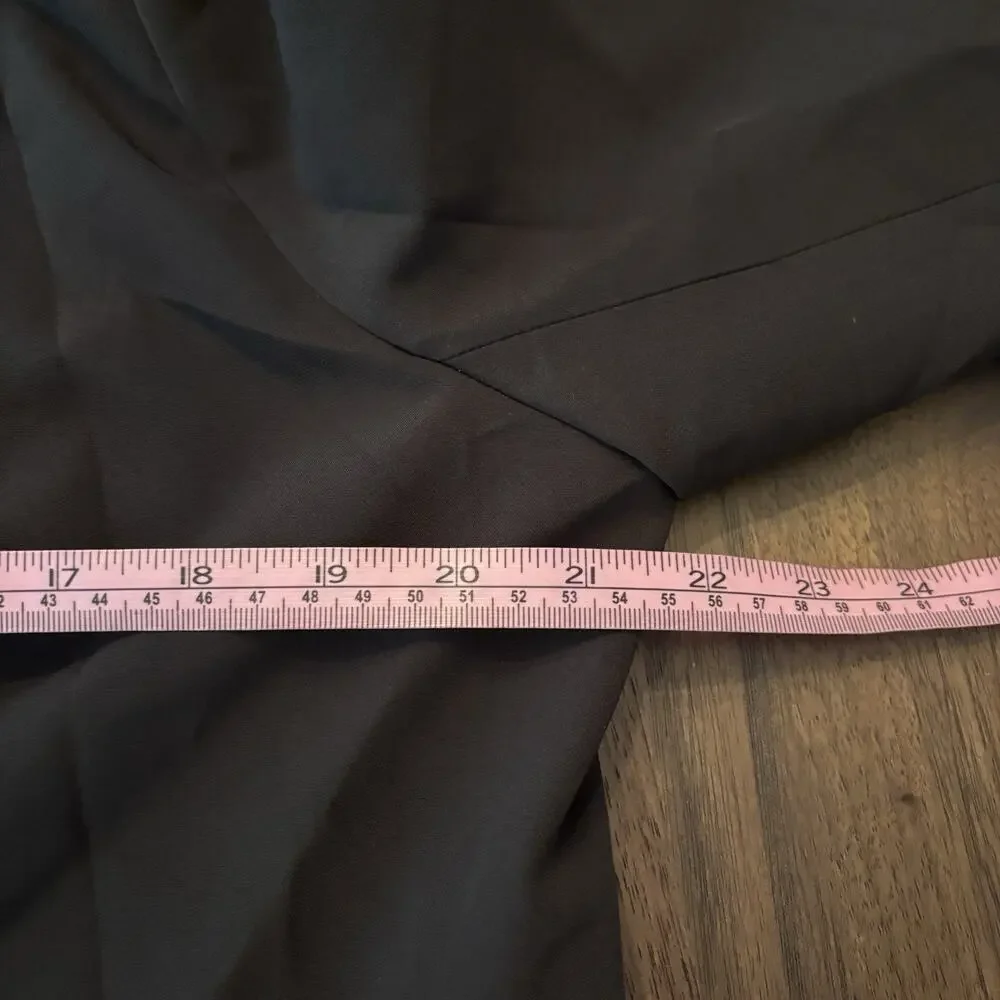 Wynne Collection Size XL Black Single Button Asymmetrical Sheer Jacket Blazer